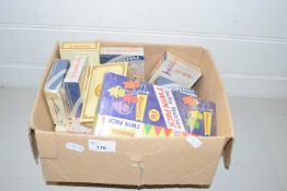 Box of various vintage tobacco and cigarette packets to include Russian editions
