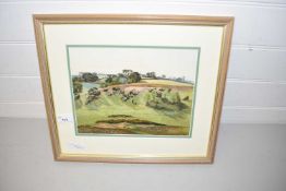 After John Nash, coloured print, framed and glazed