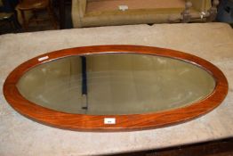 20th Century oval bevelled wall mirror