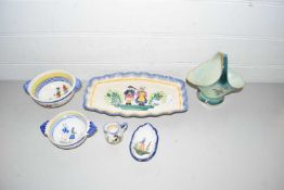 Mixed Lot: Quimper pottery wares and further Royal Winton flower vase