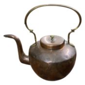 Extra large 19th Century copper and brass kettle, approx 40cm high