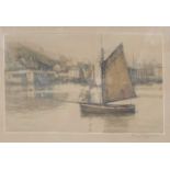 Henry G. Walker (British, 20th century) 'Ilfracombe Harbour', etching, ltd edition of artist's