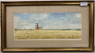 British School, 20th century, 'Weybourne Windmill, Norfolk', initialed D.H., 6x14ins, watercolour,