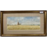 British School, 20th century, 'Weybourne Windmill, Norfolk', initialed D.H., 6x14ins, watercolour,