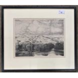 Ernest Haskell (American,19th / early 20th century), Storm clouds over El Torro, etching, signed