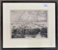 Ernest Haskell (American,19th / early 20th century), Storm clouds over El Torro, etching, signed