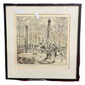 Vera K Wheeler, signed etching 'The Giants Stride'