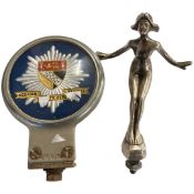 Norfolk County Fire Service metal badge together with a Art Deco style radiator cap modelled as a