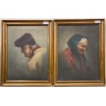 Italian School, circa mid 19th century, a pair of portraits: an elderly lady and gentleman, oil on