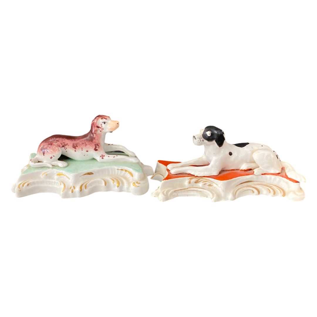 Two 19th Century dog models on shaped bases