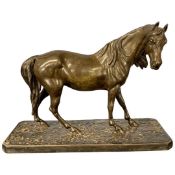 Bronze of a horse on rectangular base