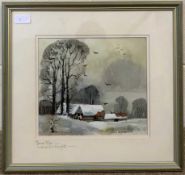 Hugh Brandon Cox (British, 20th century) 'mid winter-Norfolk', watercolour, signed, 9.5x10ins,