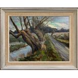 Ralph Herring (South African, 20th century), 'Willows at Eastbridge', oil on board, 13x18ins signed,
