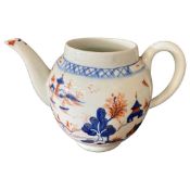 Lowestoft porcelain teapot with the dolls house pattern (lacking cover)