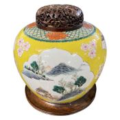 Chinese Yellow ground jar