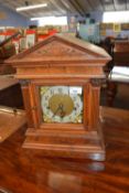 Late Victorian walnut cased Westminster chiming bracket clock with German movement