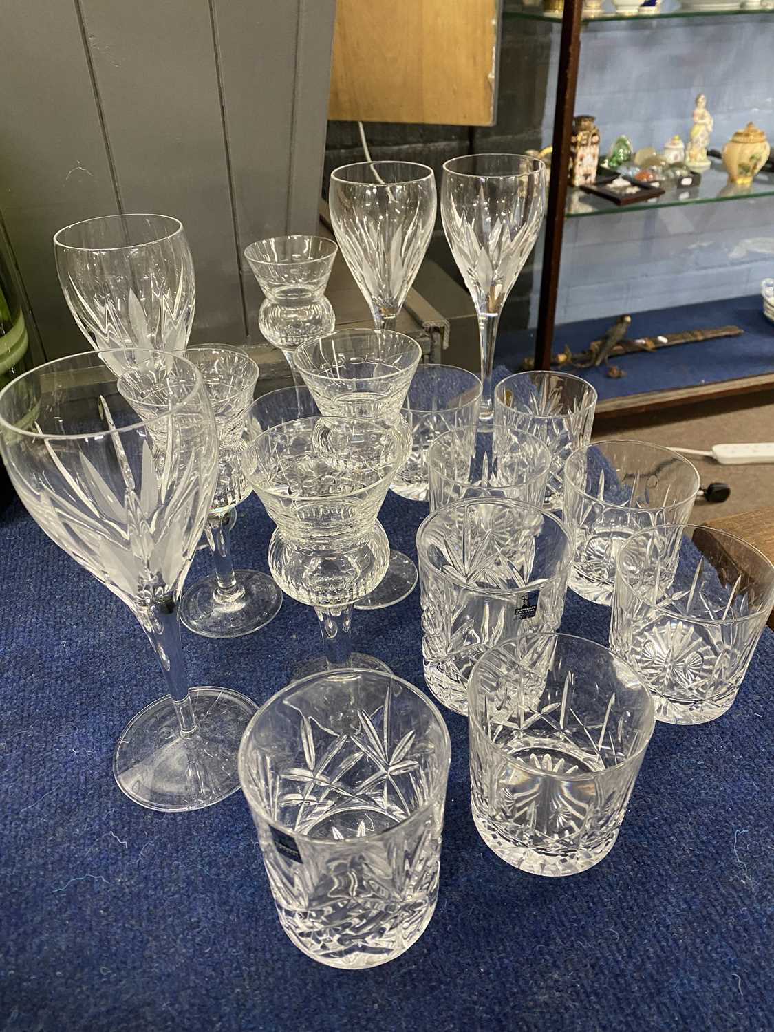 Quantity of crystal glass ware, wine glasses, tumblers etc some by Glen Eagles Crystal