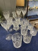 Quantity of crystal glass ware, wine glasses, tumblers etc some by Glen Eagles Crystal