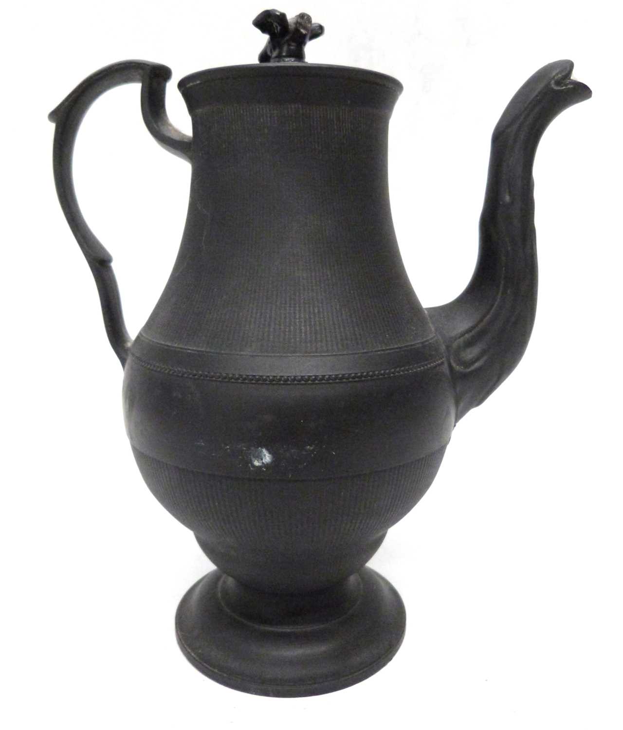 Jackfield type black pottery coffee pot, late 18th century - Image 3 of 6