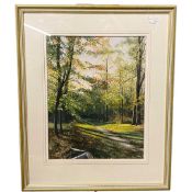 J.Pace (British, 20th century), "autumn - pretty corner", pastel, signed, 10x13ins, mounted,