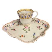 Newhall teapot stand with typical floral design, pattern number 660 together with a Worcester