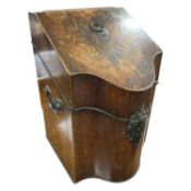 George III mahogany knife box, the interior later adapted as a decanter box fitted with three
