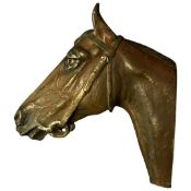 Painted metal model of a horses head, the base stamped Vienna