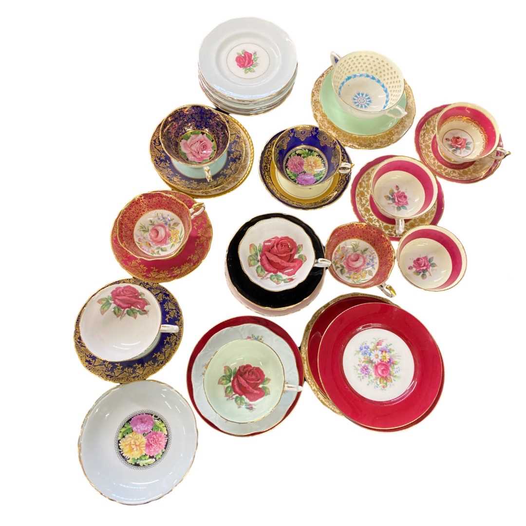 Group of Paragon wares comprising various cups and saucers (some matching) and side plates (qty)