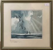 Hugh Brandon-Cox (British, 20th century) 'Brents coming in near Marston', watercolour, signed, 9.