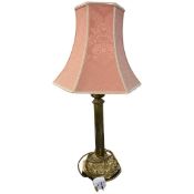 Table lamp with brass column