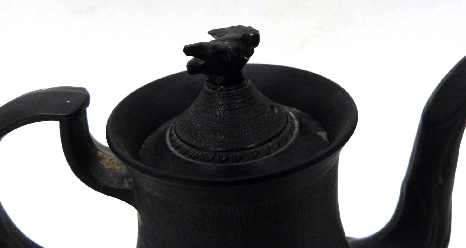 Jackfield type black pottery coffee pot, late 18th century - Image 5 of 6