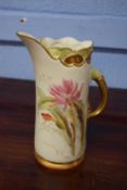 Late 19th Century Worcester porcelain Tusk jug, blush ground decorated with flowers