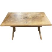 Jack Grimble, Cromer, a rectangular oak coffee table with carved decoration, 75cm wide