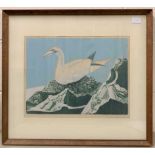 Thomas Donald Plenderleith RA (British, 20th century) Gannet on a nest, 12x16ins, signed and