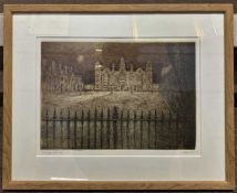 Colin Bygrave (British, contemporary), 'Blickling Hall', etching with body colour, limited