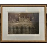 Colin Bygrave (British, contemporary), 'Blickling Hall', etching with body colour, limited