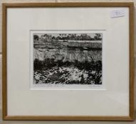Ivy Smith (British, 20th century) "Whitlingham Marsh-Snow", etching, limited edition, numbered (5/