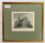Benjamin Winkles (British,19th century) Lincoln Cathedral - South East View, engraving, 4x5.5ins,