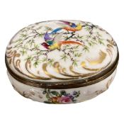 Porcelain trinket box, probably continental with floral decoration