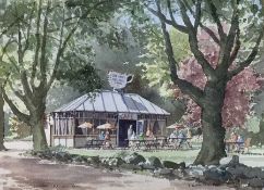 Iain G. Mackay (British, 20th century), 'The Derwent Gardens, Matlock, Bath', watercolour, signed