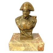 Small Spelter bust of Napoleon on rectangular marble base