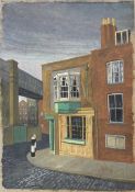 Noel Spencer (British, 20th century), 'Bankside', oil on board, signed,17.5x12ins, unframed,