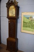 Richard Pain, London, a late 19th century longcase triple weight clock with brass movement