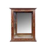 19th Century display cabinet of rectangular form with single glazed door decorated with applied