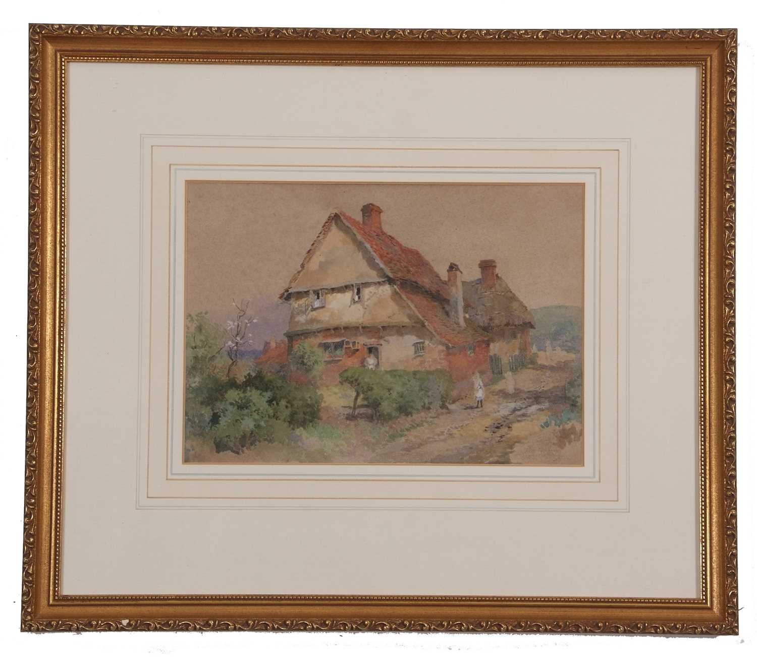 Alfred Richardson Barber (British, 1873-1893) watercolour entitled "Peg Tile Cottage" in a modern - Image 8 of 9