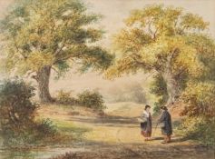 Thomas Smythe (British, 1825-1906) watercolour entitled " A Good Gossip" signed lower