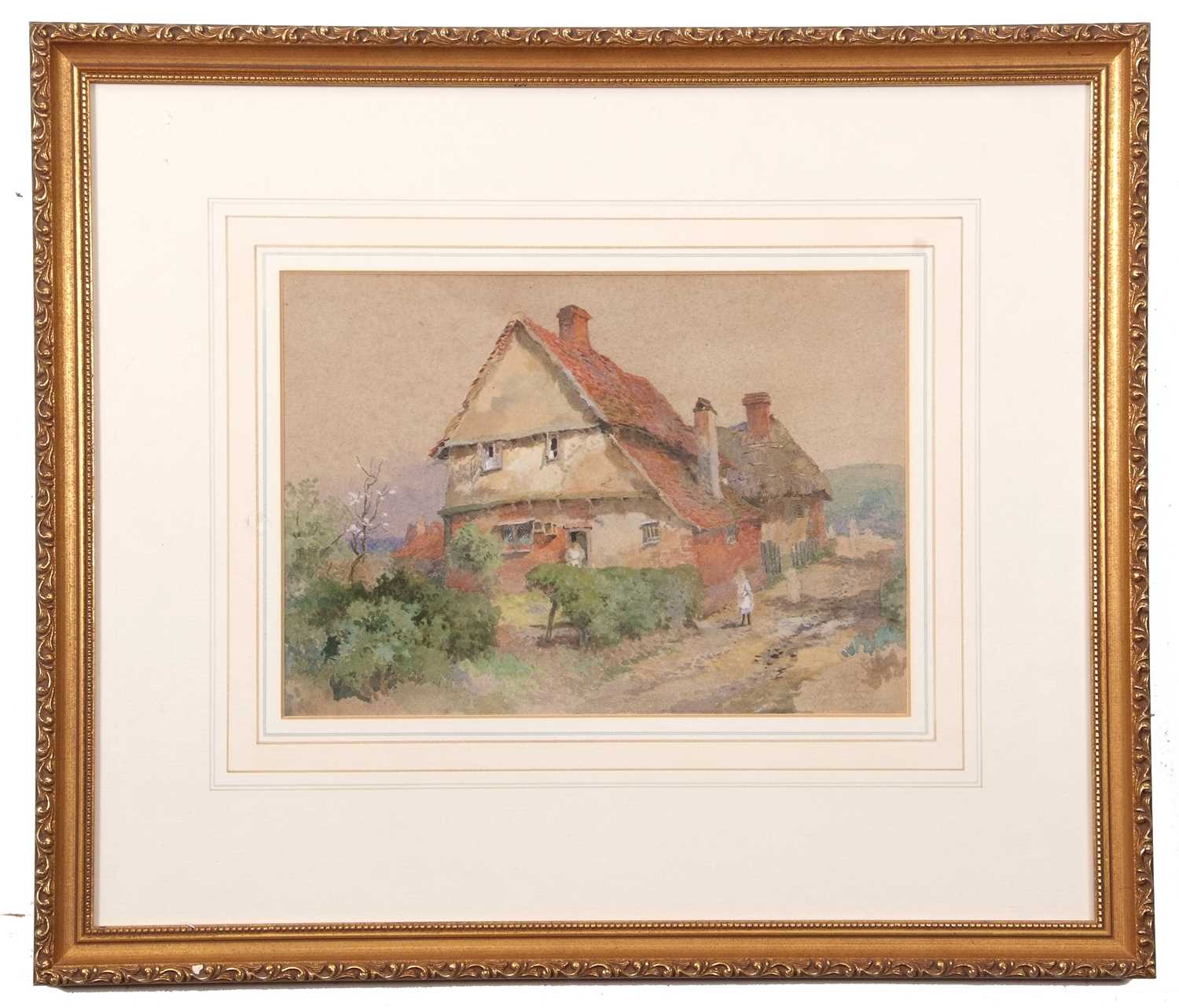 Alfred Richardson Barber (British, 1873-1893) watercolour entitled "Peg Tile Cottage" in a modern - Image 2 of 9