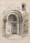 John Sell Cotman (British,1782-1842), "Valle Crucis Abbey, North Wales", etching, dated 1811,