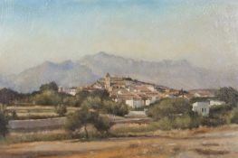 Raymond Leach (British, b. 1949), Lourmarin, southeastern France, oil on board, signed, 20x29ins