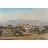 Raymond Leach (British, b. 1949), Lourmarin, southeastern France, oil on board, signed, 20x29ins